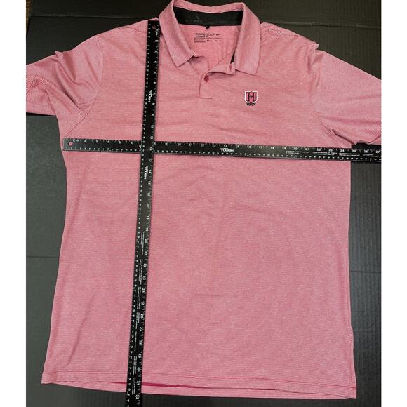 Nike Dri Fit Men’s Pink striped golf polo XL Embroidered “H” Logo - Picture 5 of 7